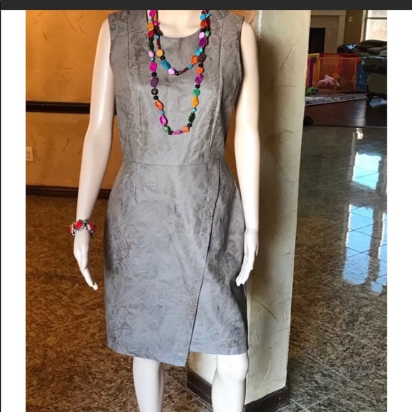 Kenneth Cole Sleeveless Faux leather Wrap Dress - Picture 4 of 8